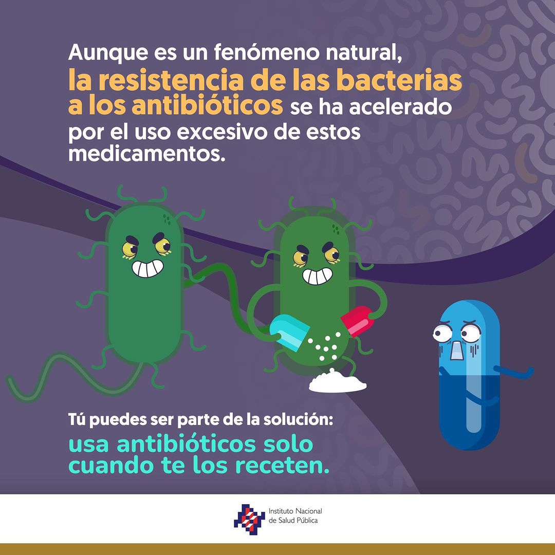 Tú puedes ser parte de la solución a la resistencia de las bacterias a los antibióticos. ✅ ¿Cómo? Simple: usa antibióticos solo cuando te los receten. 📝💊